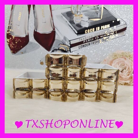 {  bebe } Gold like Rhinestone mirrored Brushes, pencil, pens Organizer NWT - Picture 1 of 5